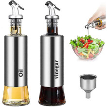 Olivenölflasche, Öl und Essigflasche, Ölspender, Edelstahl Öldosierer