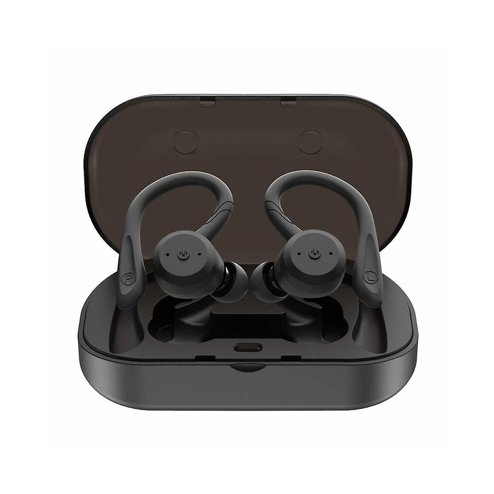 Bluetooth 5.0 Wireless Sports Headphones With Tws Ear Hook - Ipx7 Waterproof Wireless Earbuds - Noise Reduction(Black) Black 7780788873746