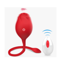 Rose Toys for Women, Clitoral Vibrator with 10 Teasing Modes. Vibrating Egg with Tail, Red