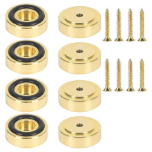 8 teiliges Set Messing Schneidebrettfüße mit rutschfesten Pads 3 x 1 cm, rutschfestes Goldgestell für Möbel