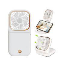 Mini Handheld Fan Portable Charger Small Fan Breeze Quiet Power Rechargeable USB Fan for Travel Small Personal Fan(White)