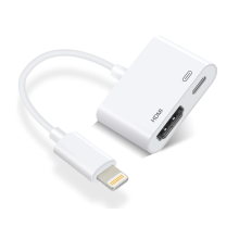 【Apple MFi Certified】 Lightning Digital AV Adapter iPhone iPad HDMI Adapter to TV HDMI Cable Connector 1080P Sync Screen, white