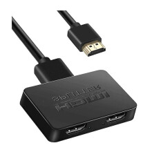 1 in 2 Output HDMI Splitter, 4K HDMI Splitter for Two Monitors, HDMI Switch Splitter Support 4K 3D 1080P, for Xbox, PS4, PS3, DVD, HDTV (Black)