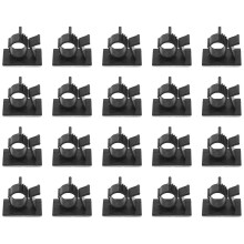 20 Stück schwarze, verstellbare Kabelklemmen aus Kunststoff, selbstklebend, Kabelclips für Autokabel, Kabelorganisator