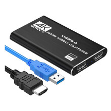 USB 3.0 HDMI Capture Card, 4K Video Audio Capture Card, Full HD 1080P for Game Recording, Live Streaming (Black)