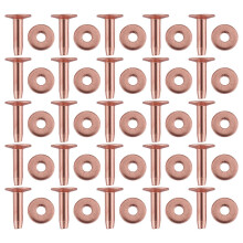 25 Sets Copper Rivet Burrs Washer,15/32 Inch Long Leather Copper Rivet Fastener, for Belts Leather DIY Craft Supplies
