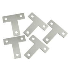 5 équerres de renfort d'angle plates en forme de T, 40 mm x 40 mm