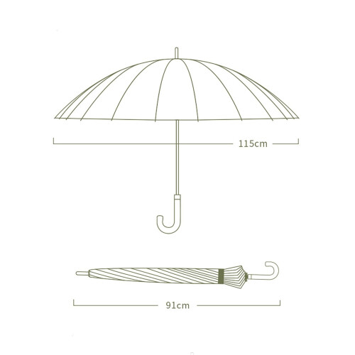 Travel Umbrella Windproof Automatic Open with Long Leather Handle Waterproof Canopy Grey 2