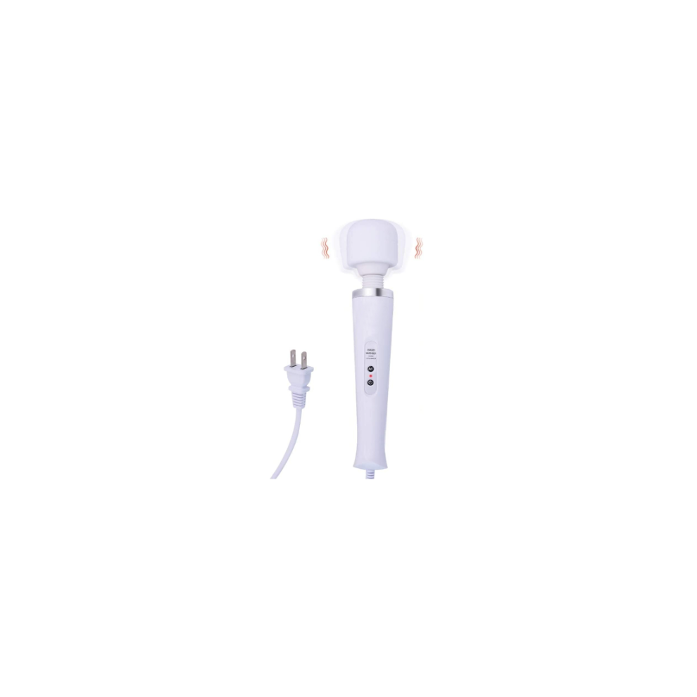 Chronus White Wired Powerful Handheld Wand Massager With 10 Pulse Settings, Personal Total Body Therapy Massager Wand (White)