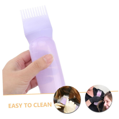 Hair Dye Applicator Bottle with Root Comb Tip for Precise Root Application, Reusable Plastic 2