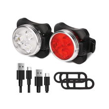 Bike Light Set, Super Bright USB Rechargeable Bicycle Lights, Waterproof Mountain Road Special Bike Lights(Black)