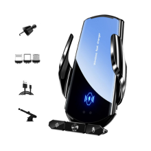 Wireless Car Charger Phone Holder, 15W Fast Charging Smart Auto Clamping Air Vent Cellphone Holder, Wireless Charging, Magnetic Head Charging(Black)