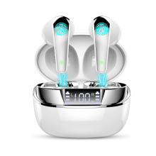 Wireless Earbuds, Bluetooth 5.3 Headphones, 35H IP7 Waterproof in Ear Wireless Earphones for Sport with LED Display, USB-C Fast Charging(White)