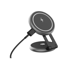 Wireless Car Charger, Car Phone Holder Foldable Invisible Cradle Stand Sticky Adhesive 360(Black)