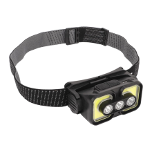 Rechargeable LED Headlamp, COB Floodlight Headlamp Power Display Elastic Head Belt for Night Maintenance(Black)