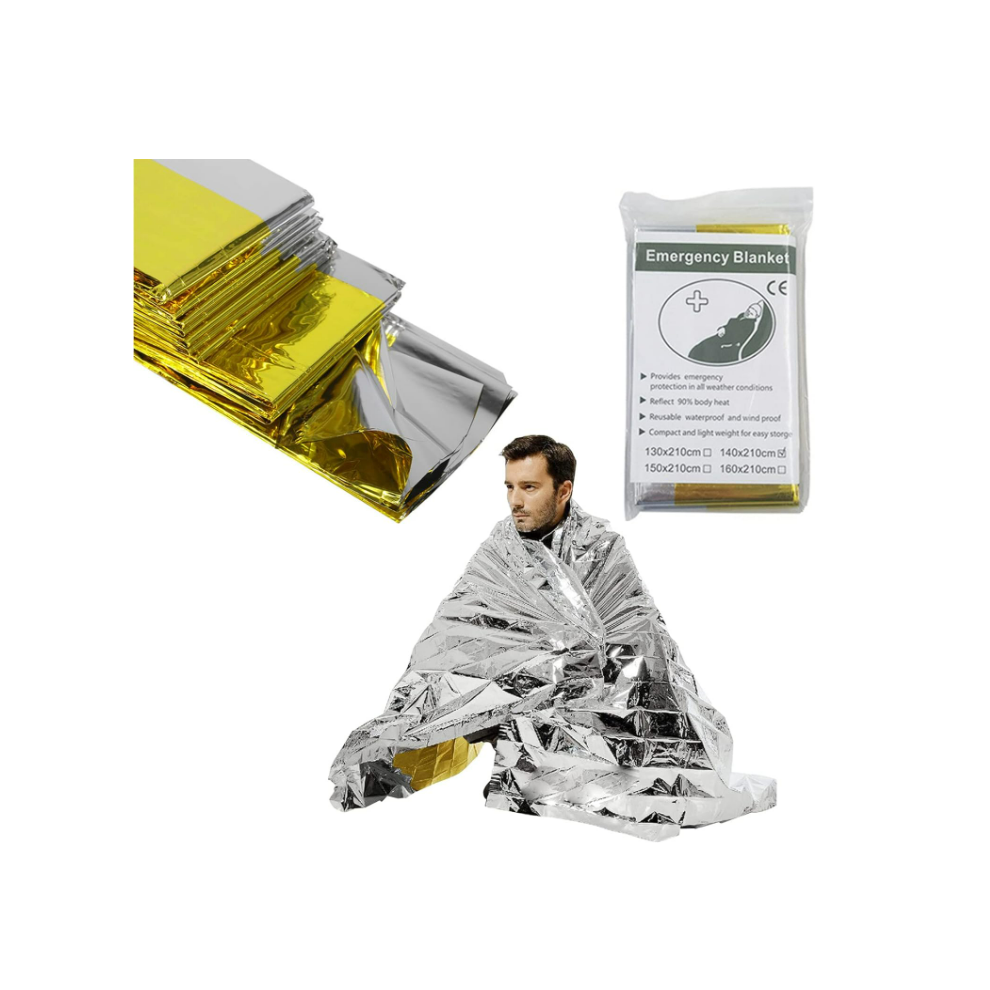 Photos - Backpack Emergency Thermal Blankets, 210x 160cm, Large Multi-Purpose Insulated Foil Emergency Blankets, Reflective & Thermal Safety(G
