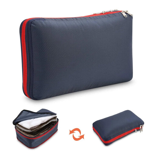 Compression Packing Cube for Travel, DoubleLayer Waterproof Suitcase Organizer 40x30cm Purple 1pc 2