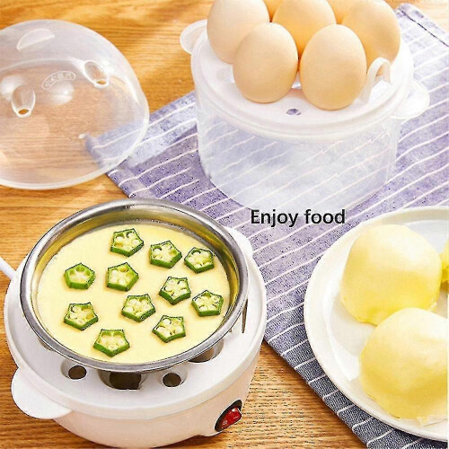 Electric Egg Cooker Double-layer Multi-function Egg Cooker Corn Milk Quick Breakfast Egg Steamer -us Plug-- 2