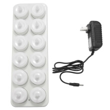 Wiederaufladbare LED Teelichter, flammenlos, flackernd, Dekoration für Weihnachten, Partys, Events und Hochzeiten, 12er Set, weißer US Stecker