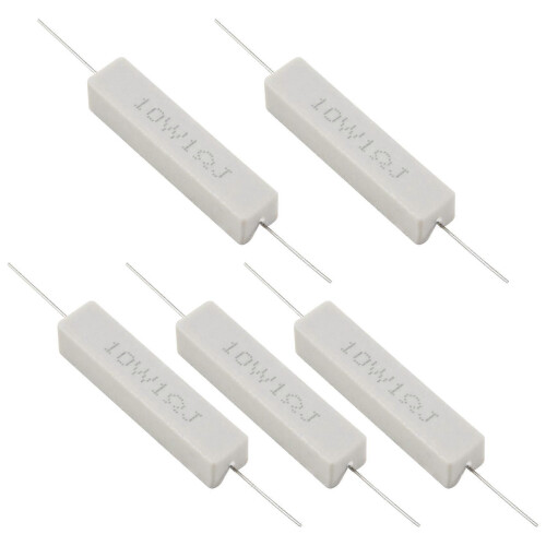 1.0 Ohm 10W Wirewound Ceramic Cement Resistor 5 Pcs 1