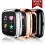 Screen Protector Case for Fitbit Versa 2, UltraThin Full Coverage, 3 Pack Black/Silver/Rose Gold 2