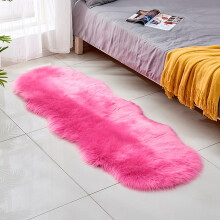 Pink Runner Rug 2x5 Ultra Soft Faux Fur Washable Non Slip Cozy Bedroom Nursery Living Room Decor