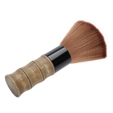 Hair Cutting Brush with Ultra Soft Fiber Bristles and Wooden Handle for Barber Neck Duster Cleaning