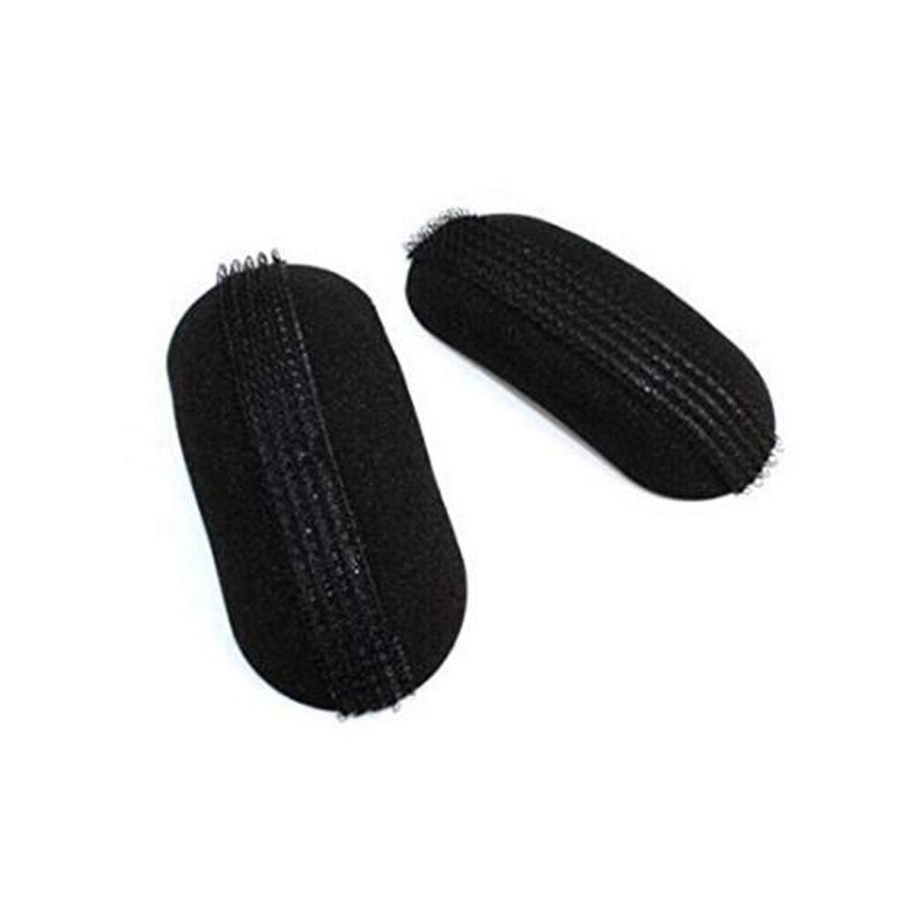 Unisex Black Sponge Hair Volume Clips Set For Updos, Secure Hold And Gentle Grip, 5 Pairs