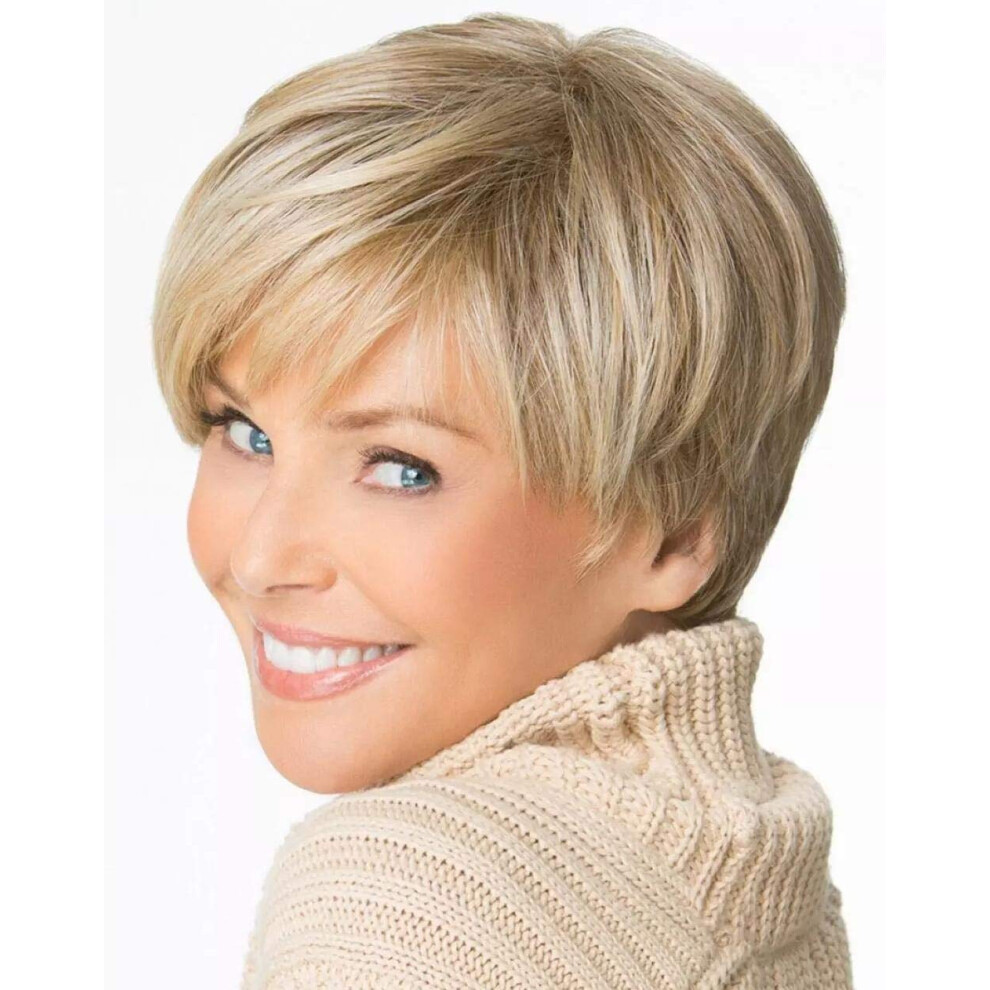 Unisex Blonde Wig Short Curly Shoulder Length Heat Resistant Synthetic Hair For Women Cosplay