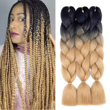 5 Packs 24 Inch Ombre Jumbo Braiding Hair Heat Resistant Synthetic 2 Tone for Box Braids
