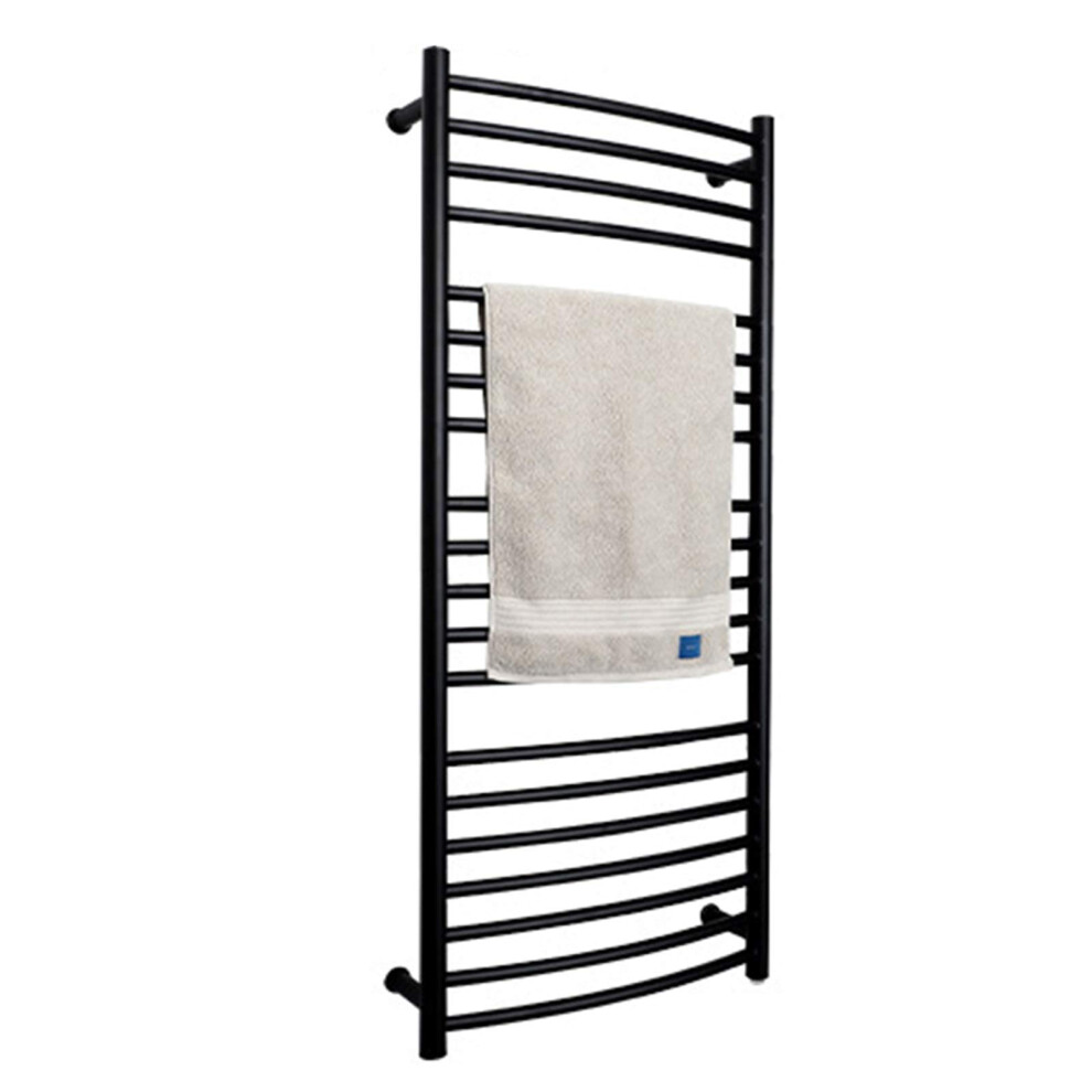 Black Hardwired Electric Towel Warmer, 20Bar Wall Mounted Heated Towel Rack With Waterproof Switch 9073542672678