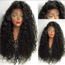 16 Inch Loose Curly Brazilian Human Hair Wig Full Lace Preplucked Hairline for Black Women