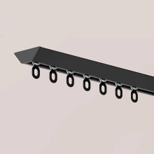 Black Ceiling Curtain Track 4.9m with Exact Fit Length Low Profile Design for Room Divider and Shower
