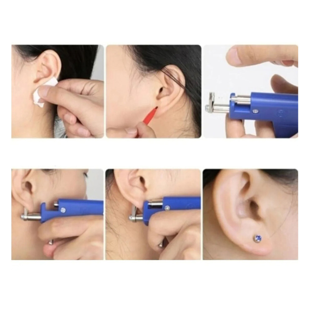 98pcs Painless Ear Piercing Kit with Titanium Steel Tools, Safe & Professional