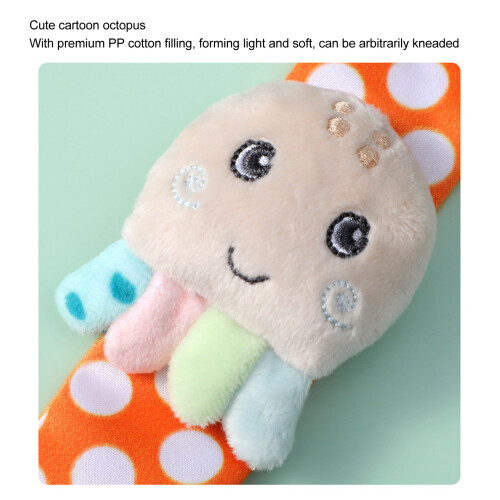 4pcs Baby Rattle Socks, Plush Octopus Soft, Adjustable, 17cm 2