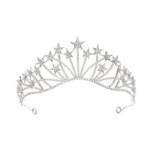 Elegant Crystal Rhinestone Bridal Tiara Silver Wedding Crown Headpiece for Brides and Proms