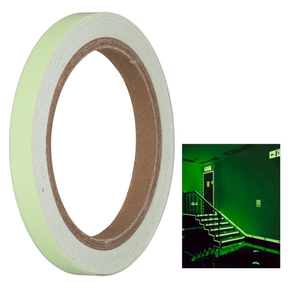 10M Uv Glow-In-The-Dark Fluorescent Tape 20Mm Green For Walls & Stairs 8421389942859