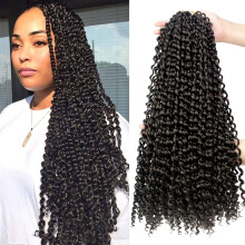 8 Packs 18 Inch Passion Twist Crochet Hair Extensions Ombre Water Wave Braiding Synthetic Fiber