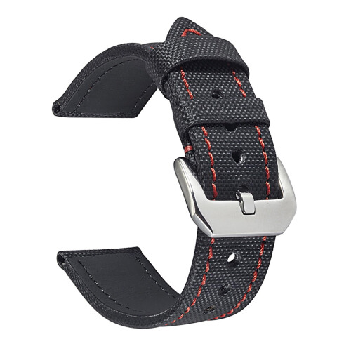 23mm Black Nylon Watch Strap for Men, Waterproof Replacement Band with Easy Installation Tools 1