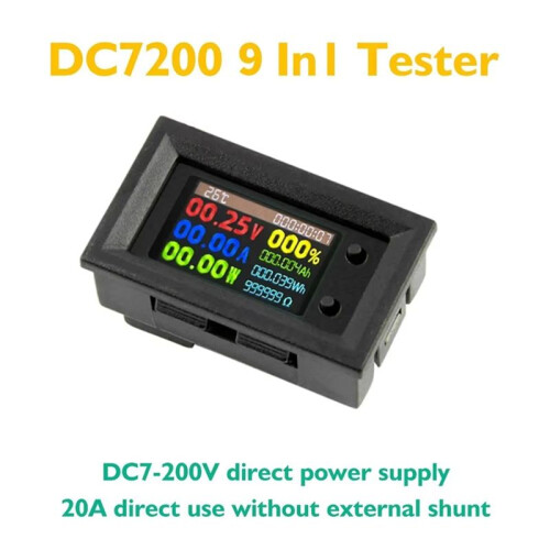 2X DC720 30V Digital Power  Voltmeter Ammeter Voltage Wattmeter Temperature Meter 9 In1 1