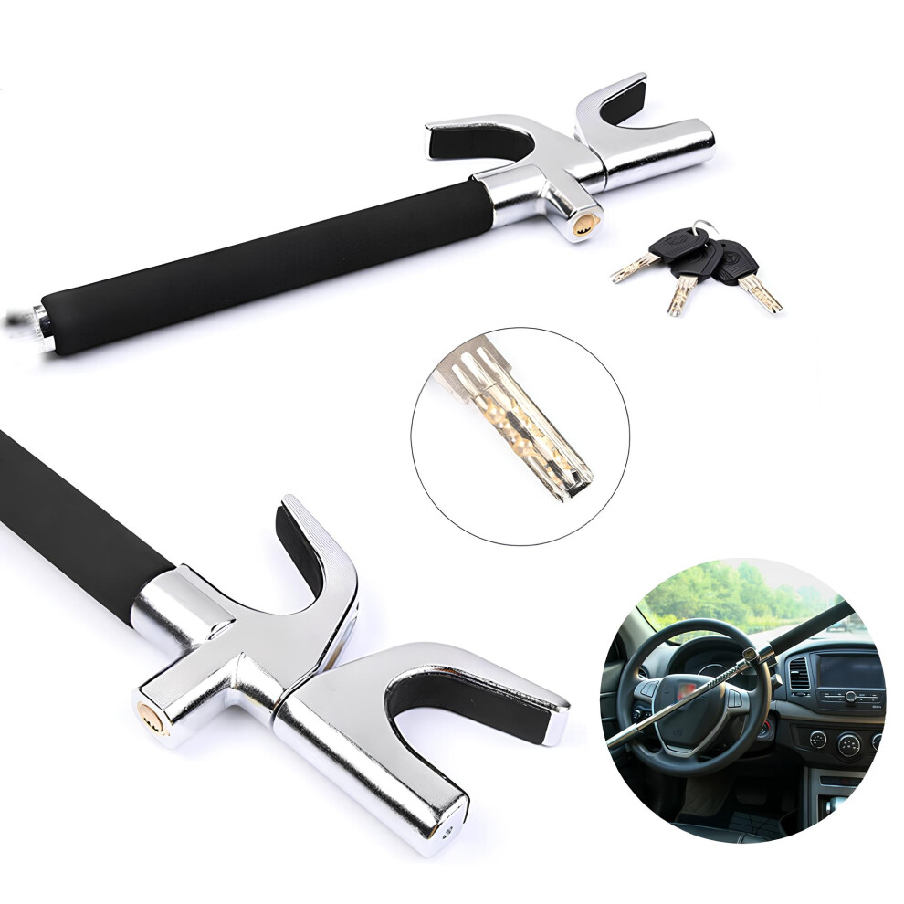 Photos - Car Alarm Heavy Duty Car Steering Wheel Lock Anti Theft Security Lock Universal Adjustable Wheel Clamp with 3 Keys for Cars Vans SUVs