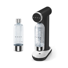 Smeg Soda Maker with Additional Reusable Bottle, Non-Slip Feet, 1 Litre Capacity, Matte Black, EEJB344