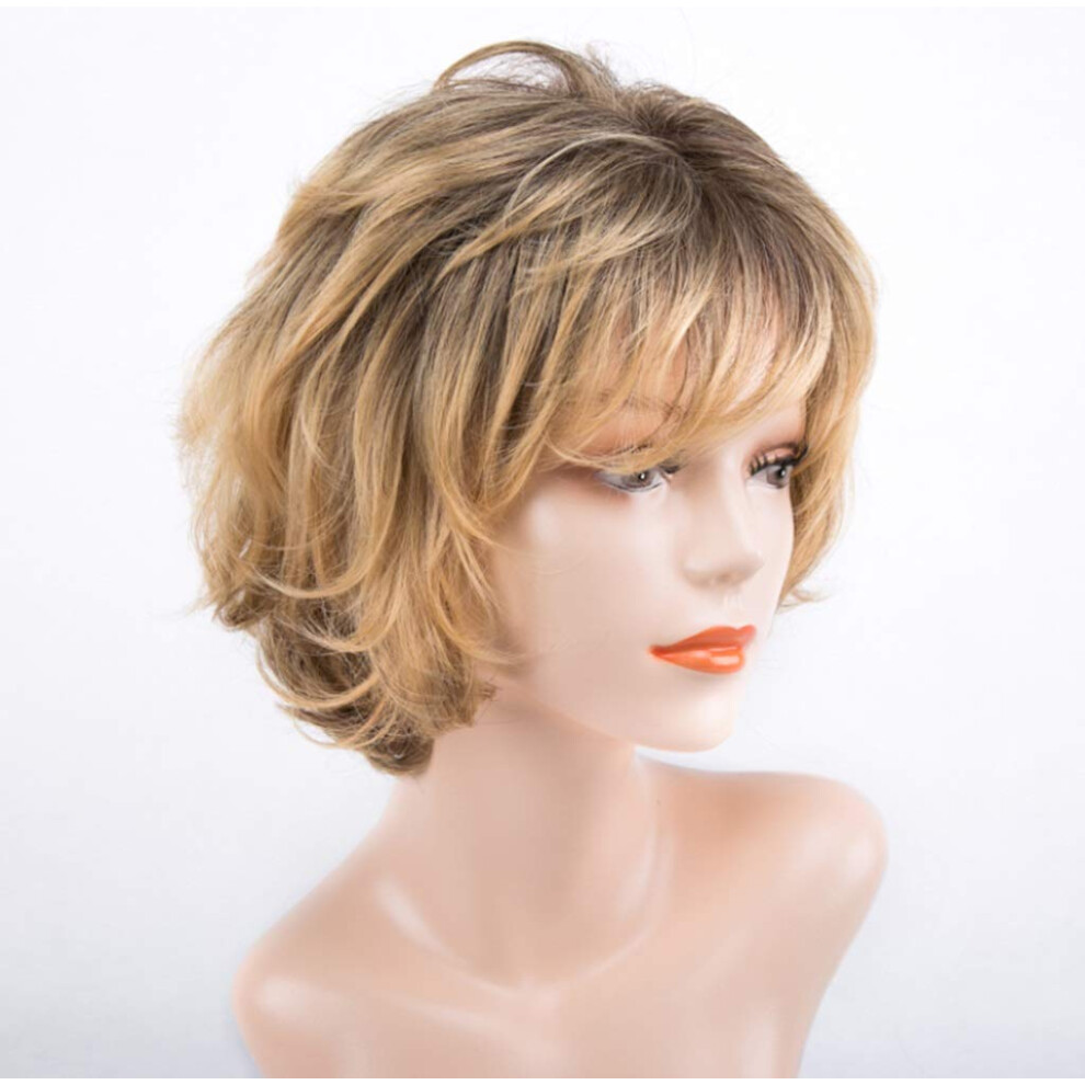 Unisex Short Curly Wig For Women Heat Resistant Fluffy Synthetic With Bangs Natural Realistic Look