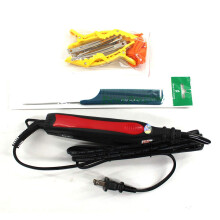 Fusion Hair Extension Iron with Adjustable Temperature Control, PTC Nano Connector Wand, Red Black Set