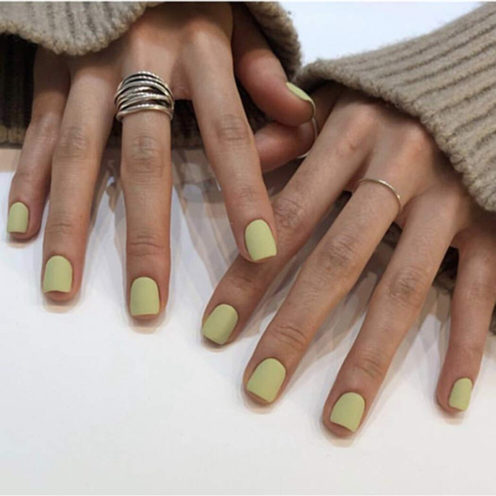 Green Coffin Press On Nails Matte Long Acrylic False Nail Tips Readytowear Manicure