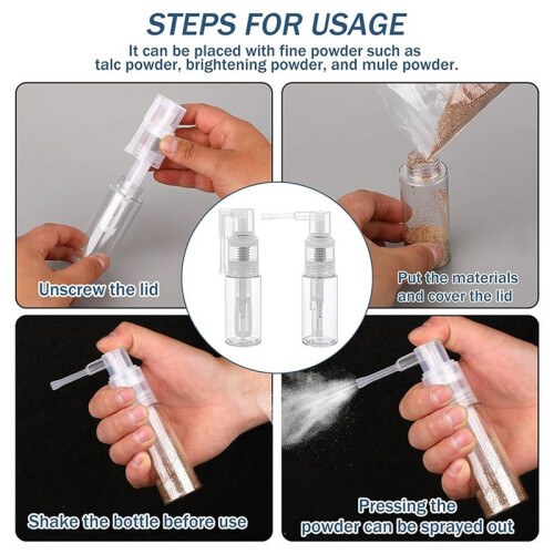 10 Pcs Glitter Duster Sprayer Transparent  Glitter Spray-Bottle Empty Multi-Purpose Empty Plastic Spray-Bottle 50ml 2