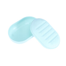 Soap Dish with Lid for Bathroom and Travel, Compact WaterResistant Soap Holder, Blue