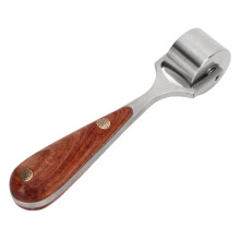 Leather Edge Roller Stainless Steel with Wooden Handle DIY Leatherworking Tool