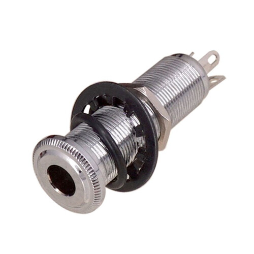 2st 6,35 mm Gängad Mässingscylinder Basgitarrjack Pickup Utgång Ingångsuttag Elgitarrtillbehör, Silver 2
