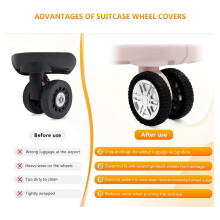 16Pcs Suitcases Wheel Covers,Silicone Luggage Compartment Wheel Cover for Most 8 Spinner Wheels Black